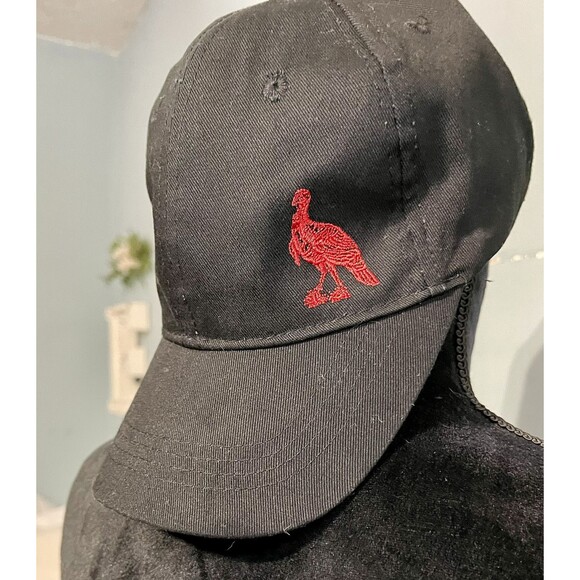 Wild Turkey Bourbon Strap Back Hat Black with Embroidered Logo Baseball Cap - Picture 1 of 9